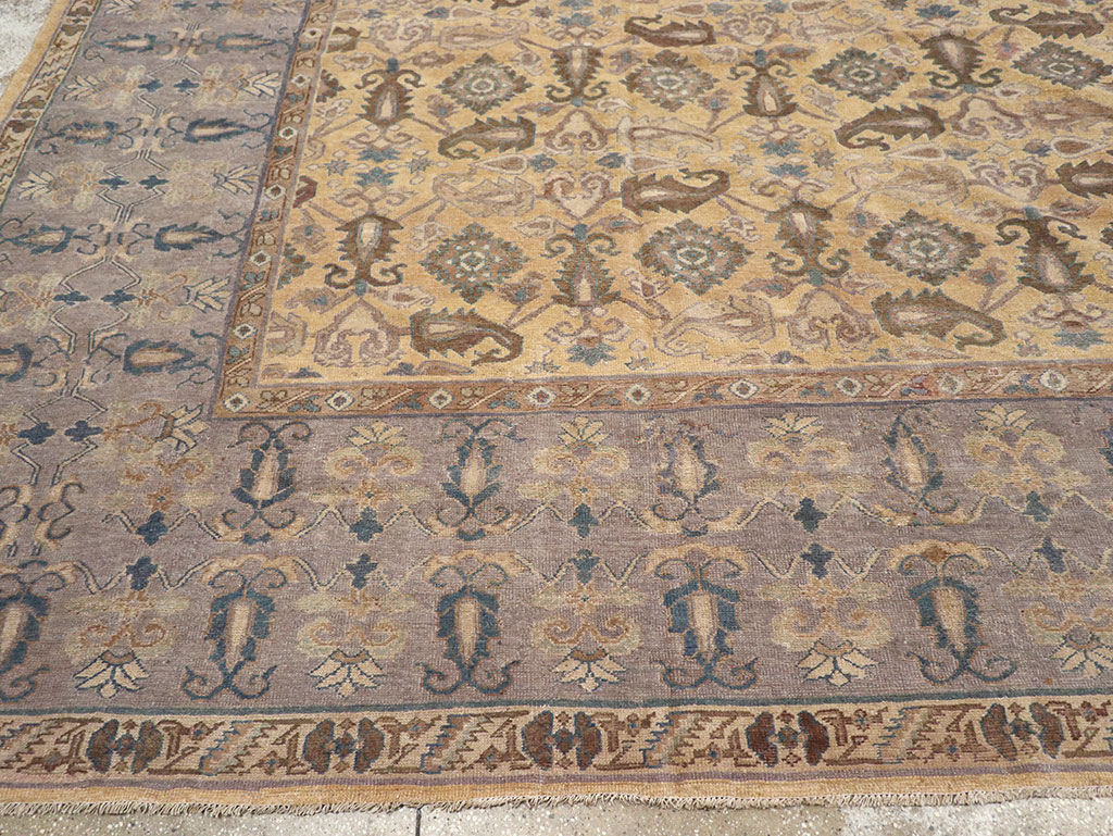 Antique Indian Lahore Large Square Room Size Carpet, No.22327 - Galerie Shabab