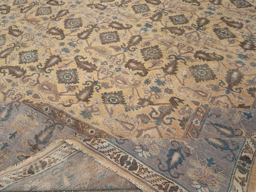 Antique Indian Lahore Large Square Room Size Carpet, No.22327 - Galerie Shabab