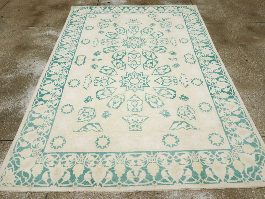 Vintage Indian Cotton Agra Carpet, No.22328 - Galerie Shabab