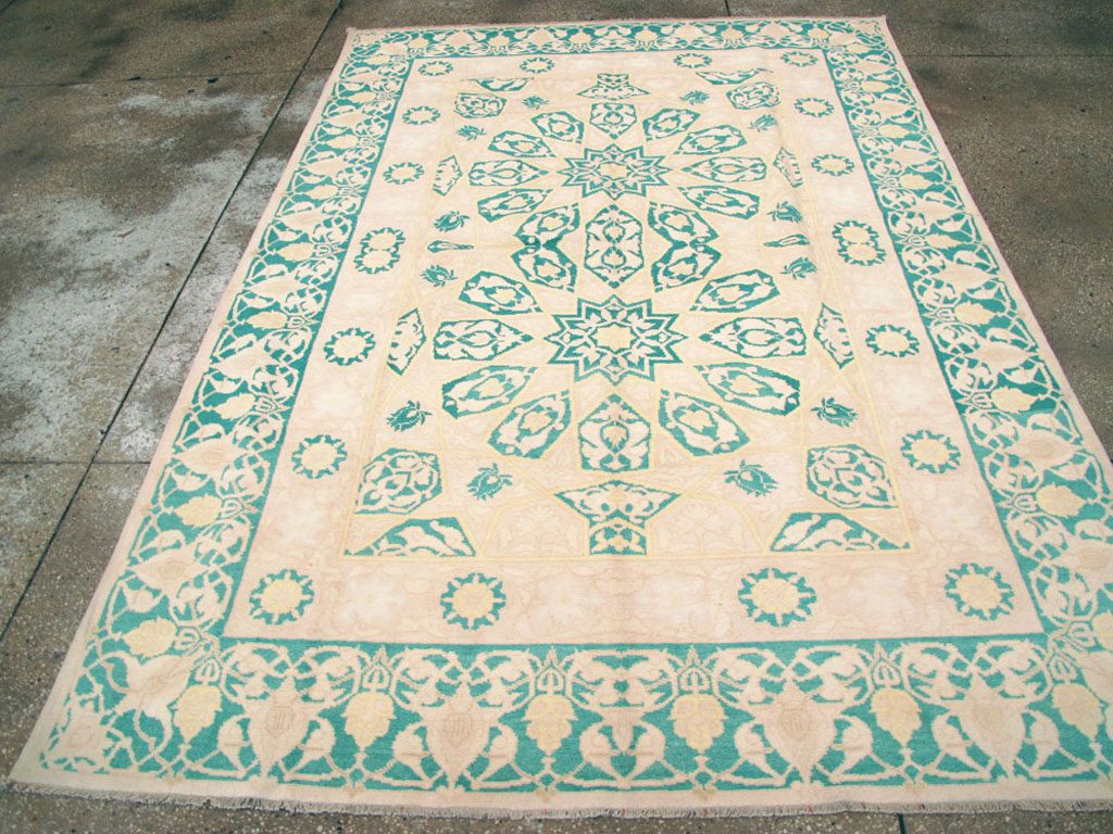 Vintage Indian Cotton Agra Carpet, No.22328 - Galerie Shabab
