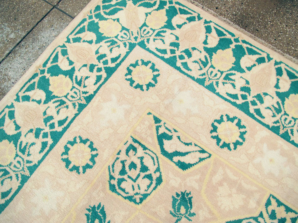 Vintage Indian Cotton Agra Carpet, No.22328 - Galerie Shabab