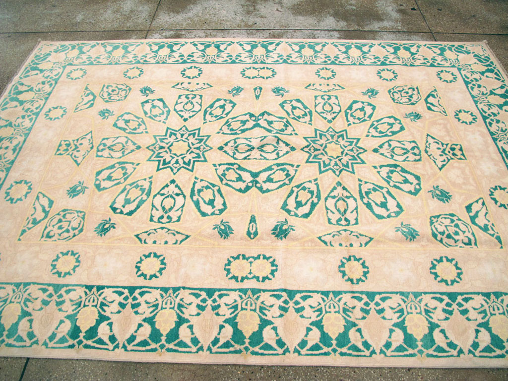 Vintage Indian Cotton Agra Carpet, No.22328 - Galerie Shabab