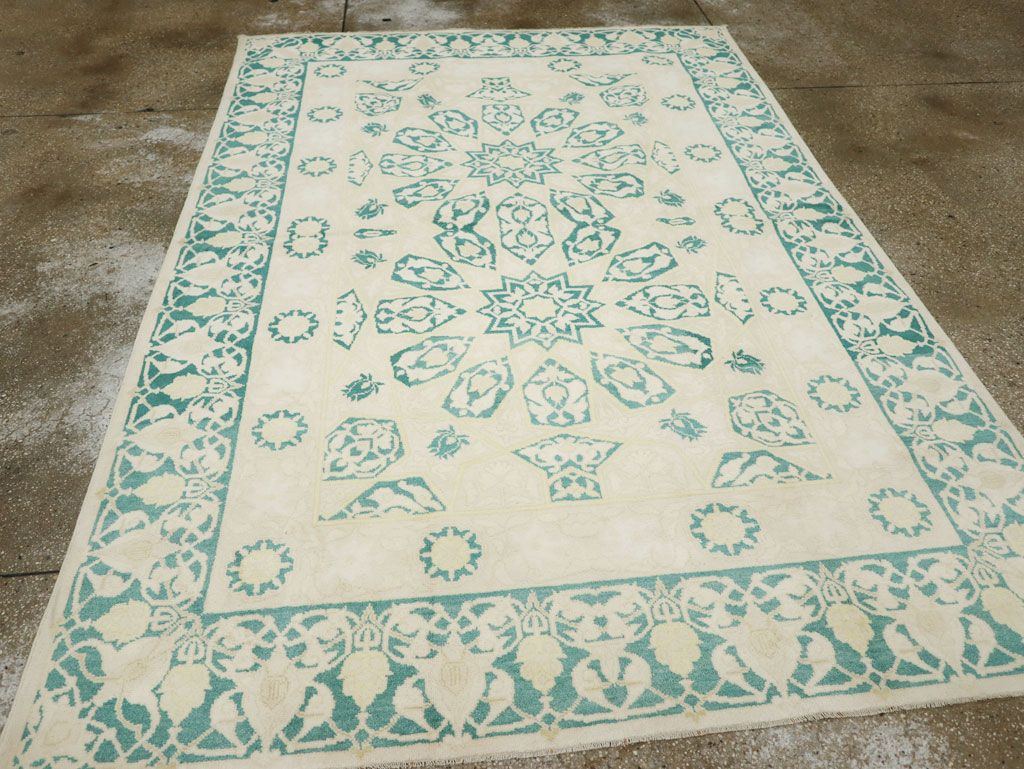 Vintage Indian Cotton Agra Carpet, No.22328 - Galerie Shabab