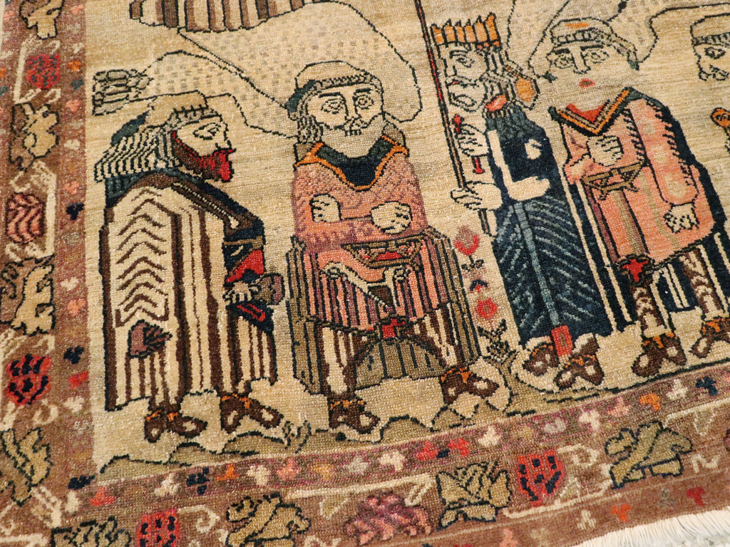 Antique Persian Malayer Pictoral Rug, No.22349 - Galerie Shabab