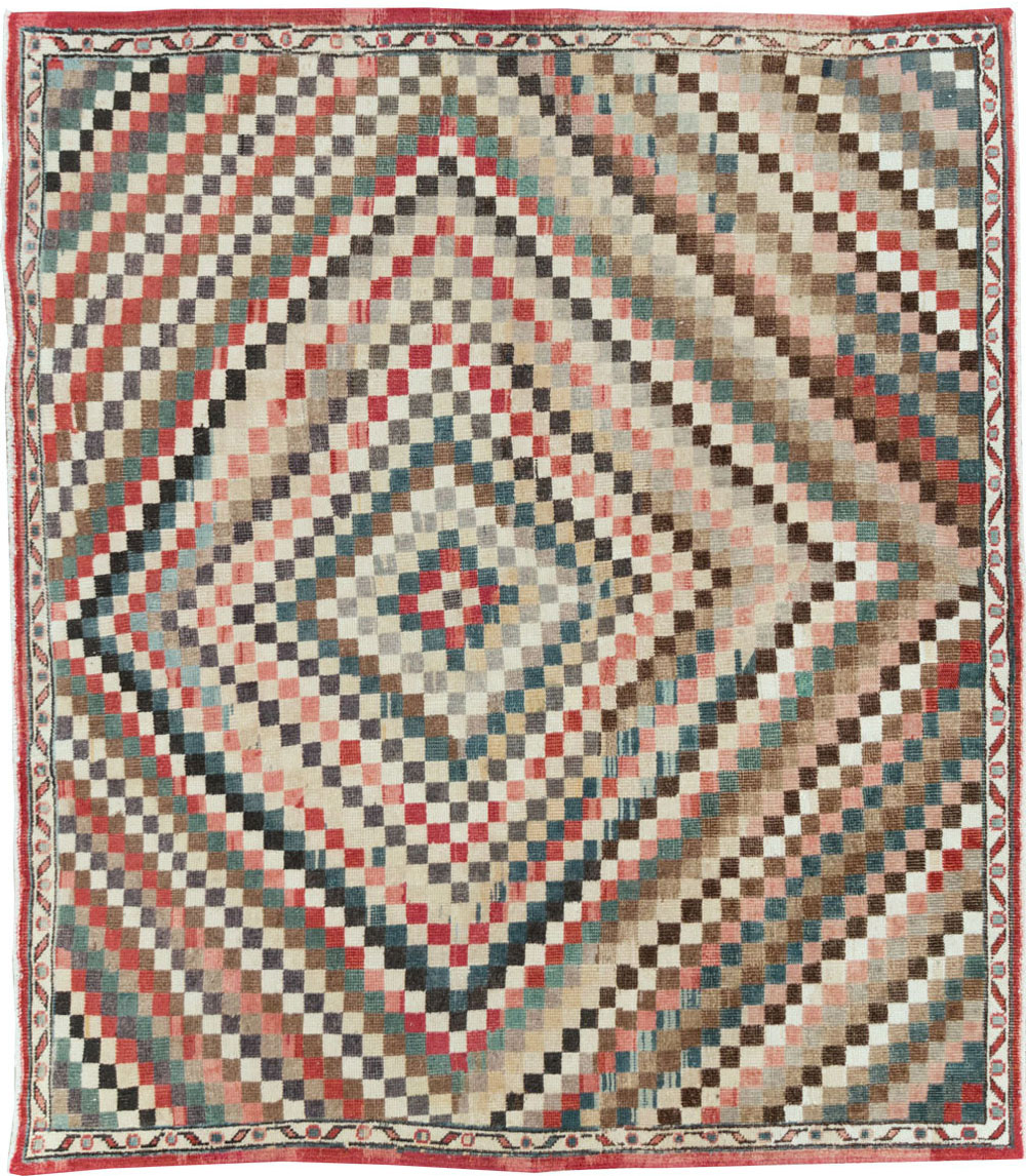 Vintage Turkish Anatolian Square Carpet, No.22374 - Galerie Shabab