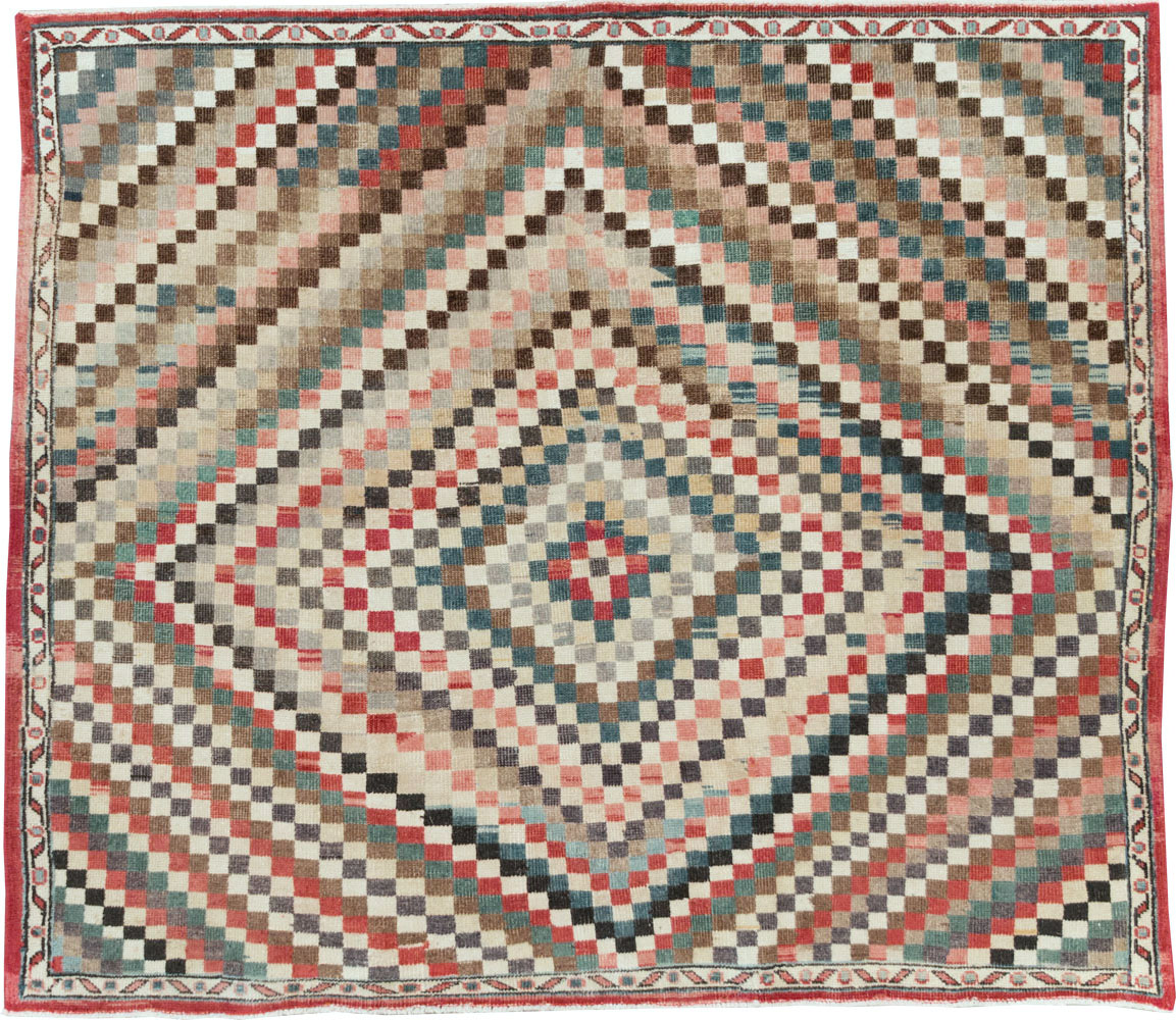 Vintage Turkish Anatolian Square Carpet, No.22374 - Galerie Shabab