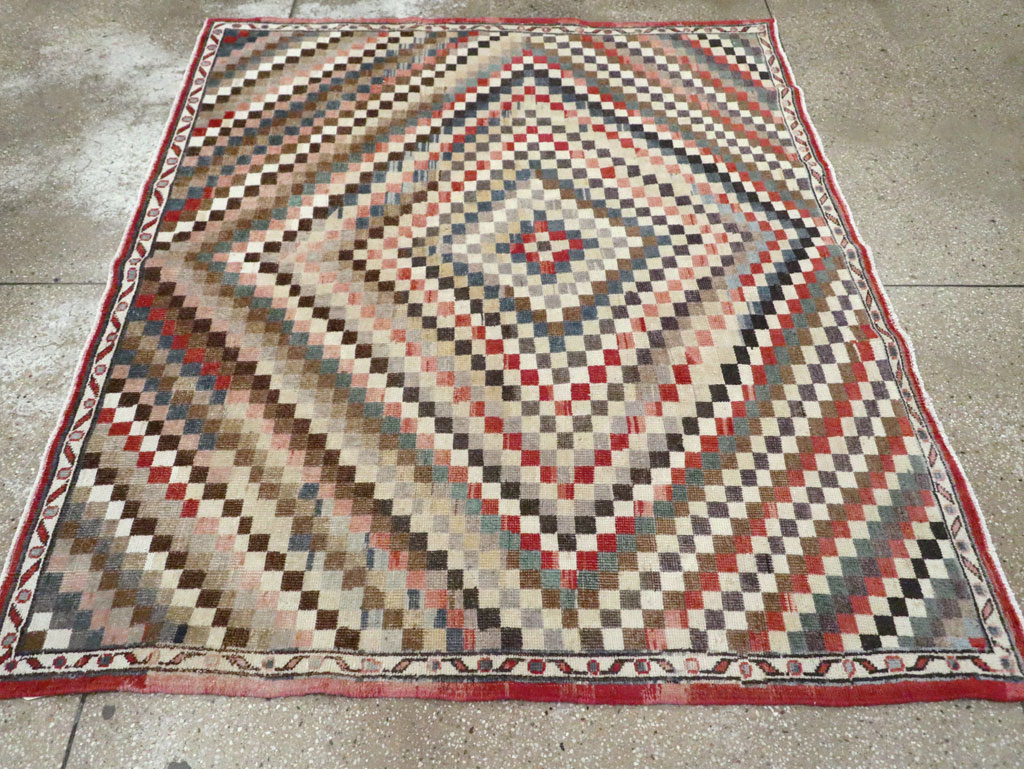Vintage Turkish Anatolian Square Carpet, No.22374 - Galerie Shabab