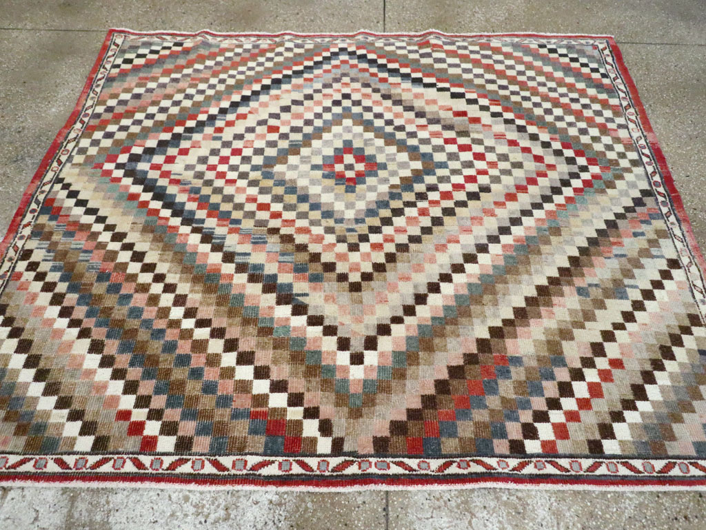 Vintage Turkish Anatolian Square Carpet, No.22374 - Galerie Shabab