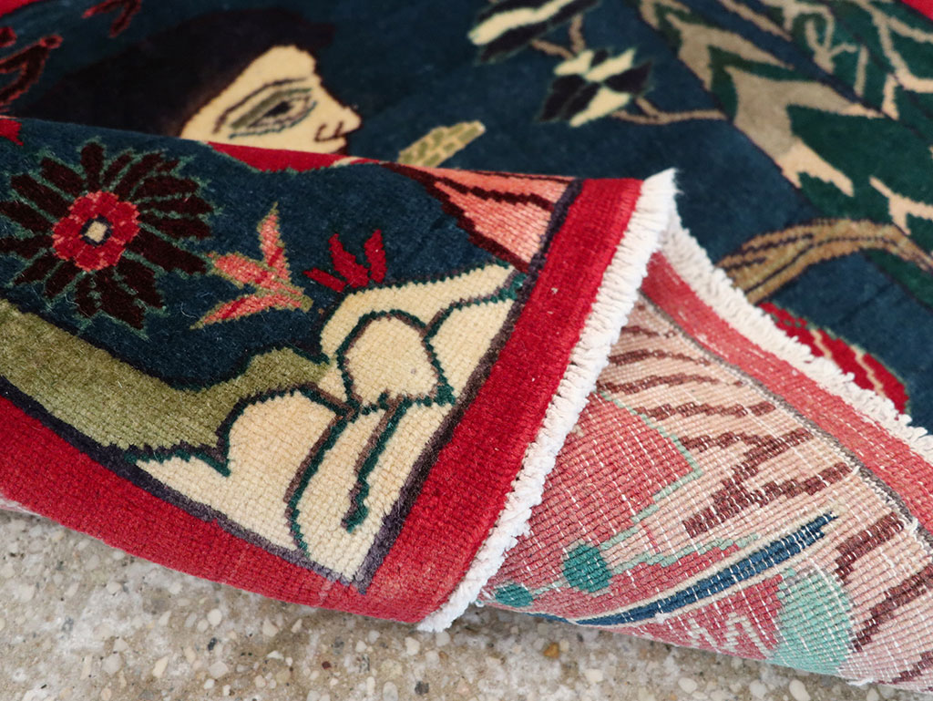 Vintage Persian Mahal Pictorial Rug, No.22402 - Galerie Shabab