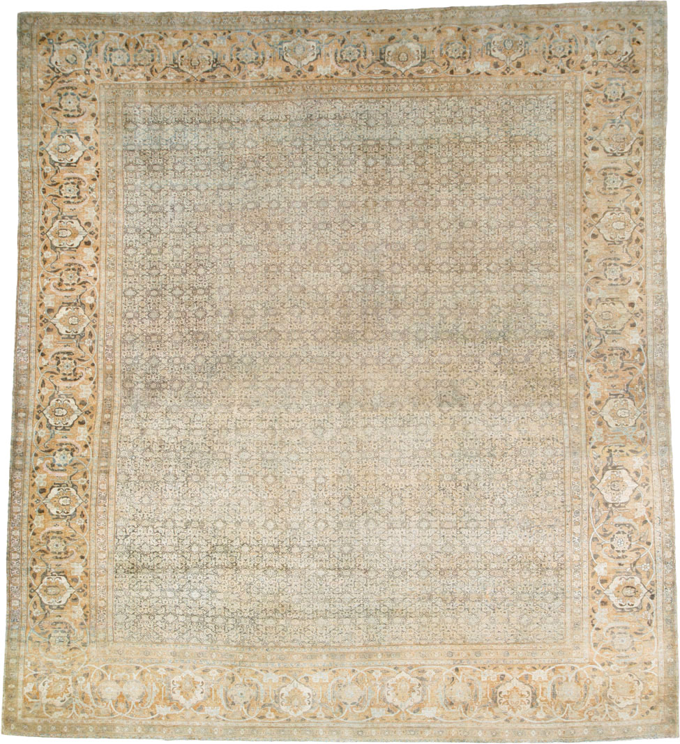 Antique Persian Tabriz Square Carpet, No.22442 - Galerie Shabab