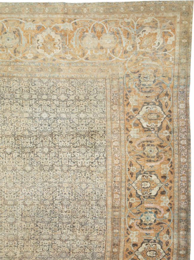 Antique Persian Tabriz Square Carpet, No.22442 - Galerie Shabab