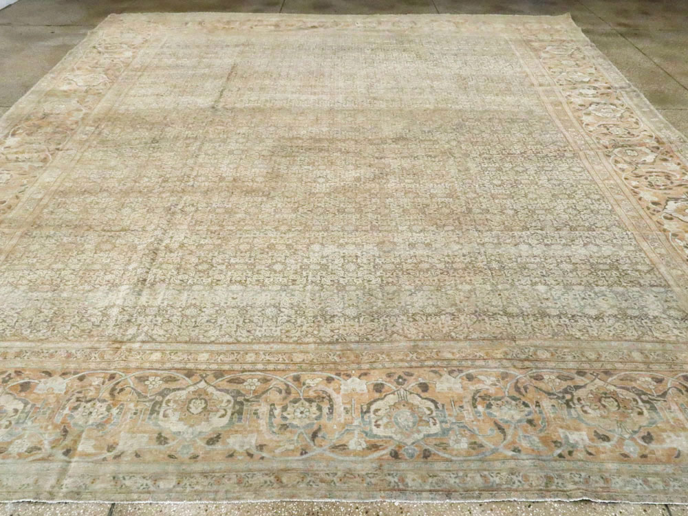 Antique Persian Tabriz Square Carpet, No.22442 - Galerie Shabab