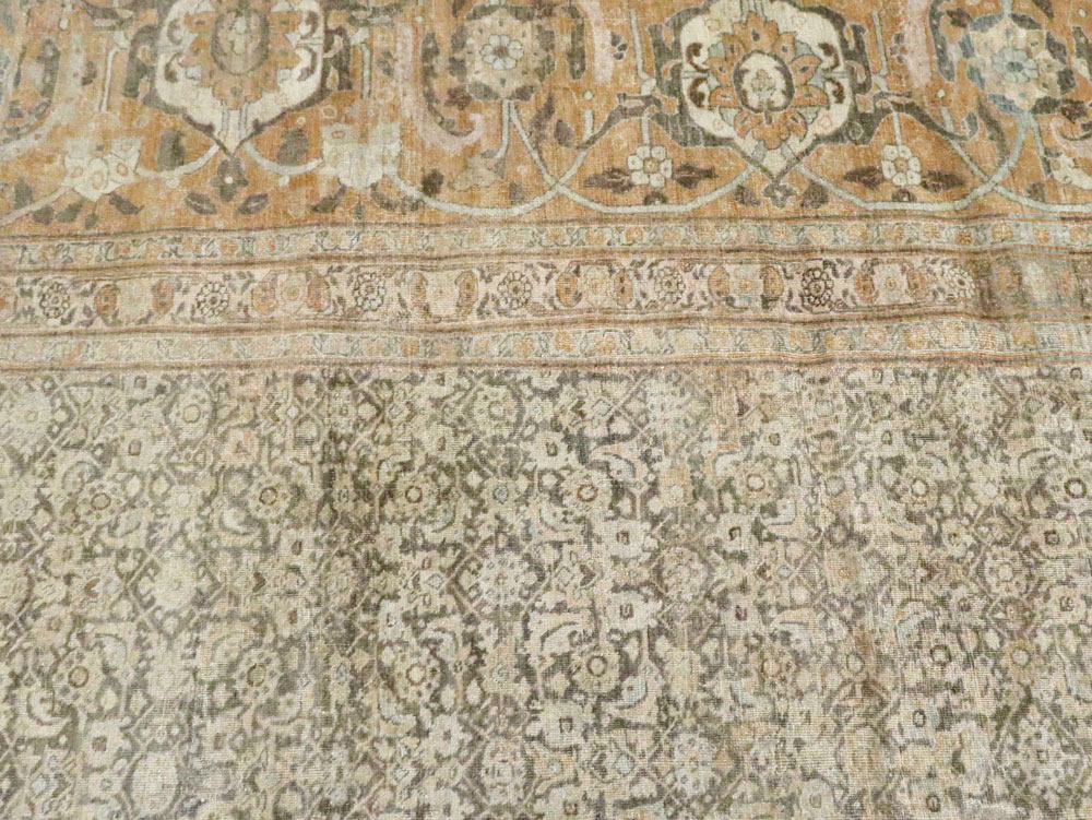 Antique Persian Tabriz Square Carpet, No.22442 - Galerie Shabab