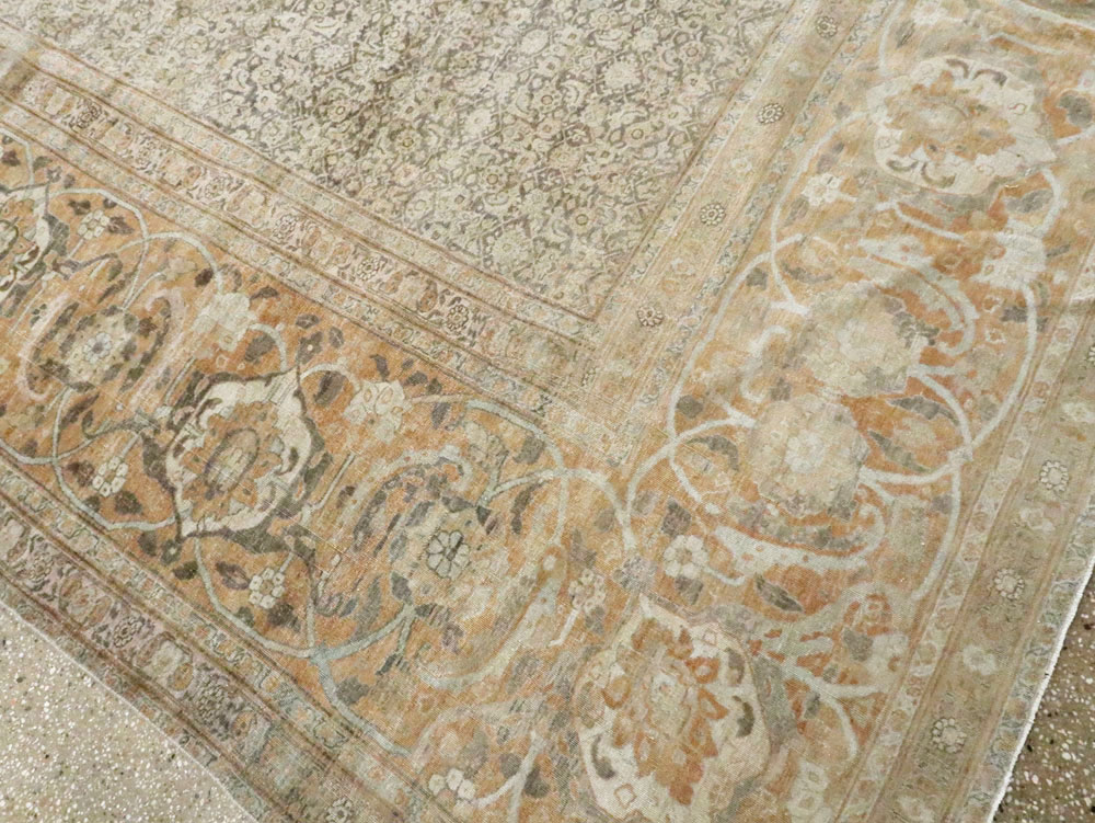 Antique Persian Tabriz Square Carpet, No.22442 - Galerie Shabab