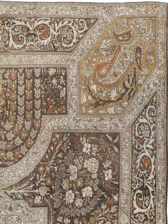 22473 Antique Persian Yazd Carpet, No. 22473