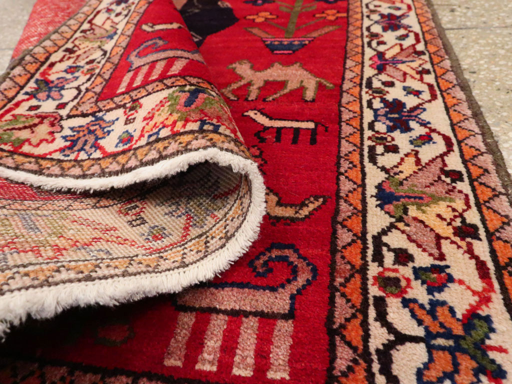 Vintage Persian Malayer Pictorial Rug, No.22476 - Galerie Shabab
