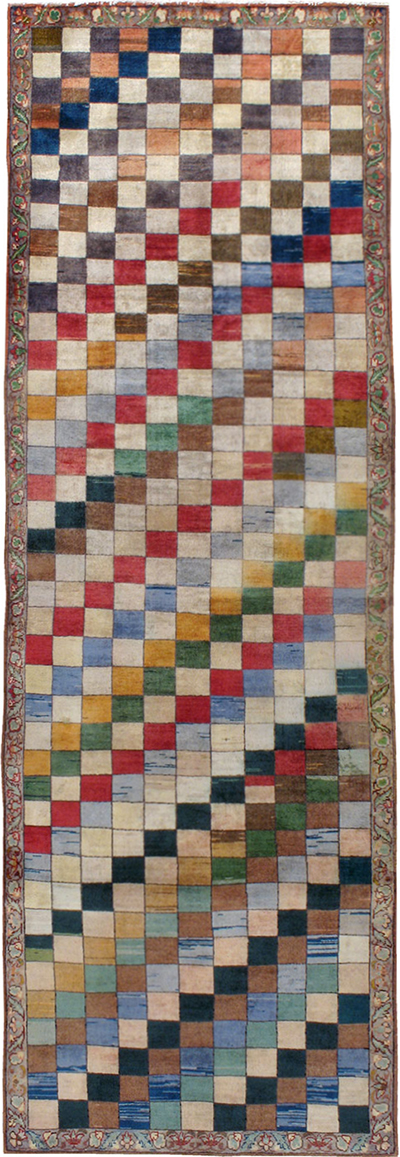 Vintage Kashan Art Deco Runner, No.22482 - Galerie Shabab