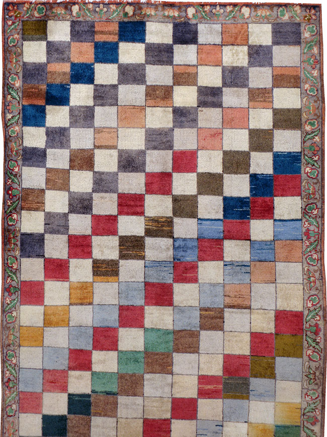 Vintage Kashan Art Deco Runner, No.22482 - Galerie Shabab