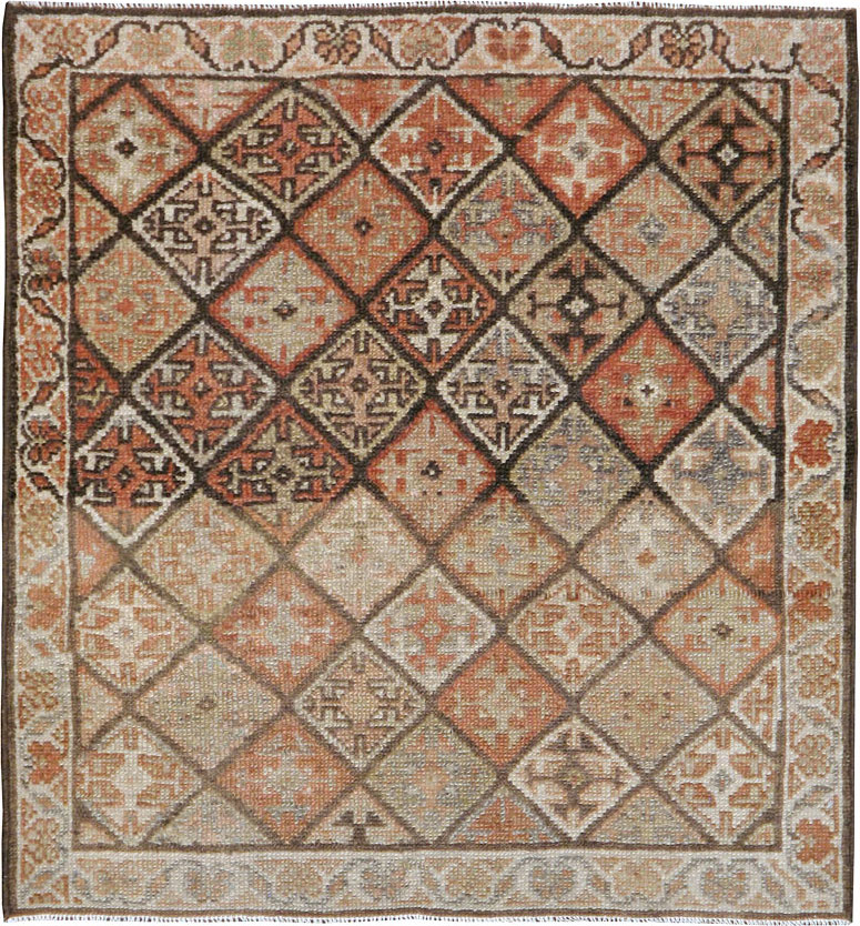 Antique Persian Kurdish Square Rug (Pair: 1 of 2), No.22534 - Galerie Shabab