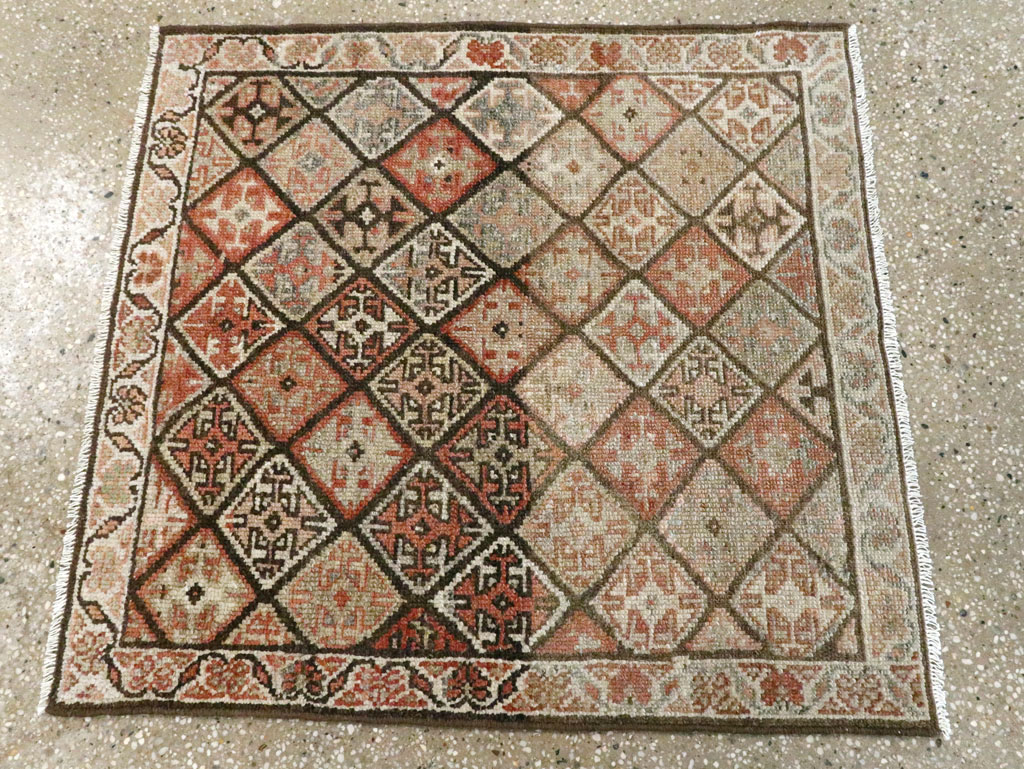 Antique Persian Kurdish Square Rug (Pair: 1 of 2), No.22534 - Galerie Shabab