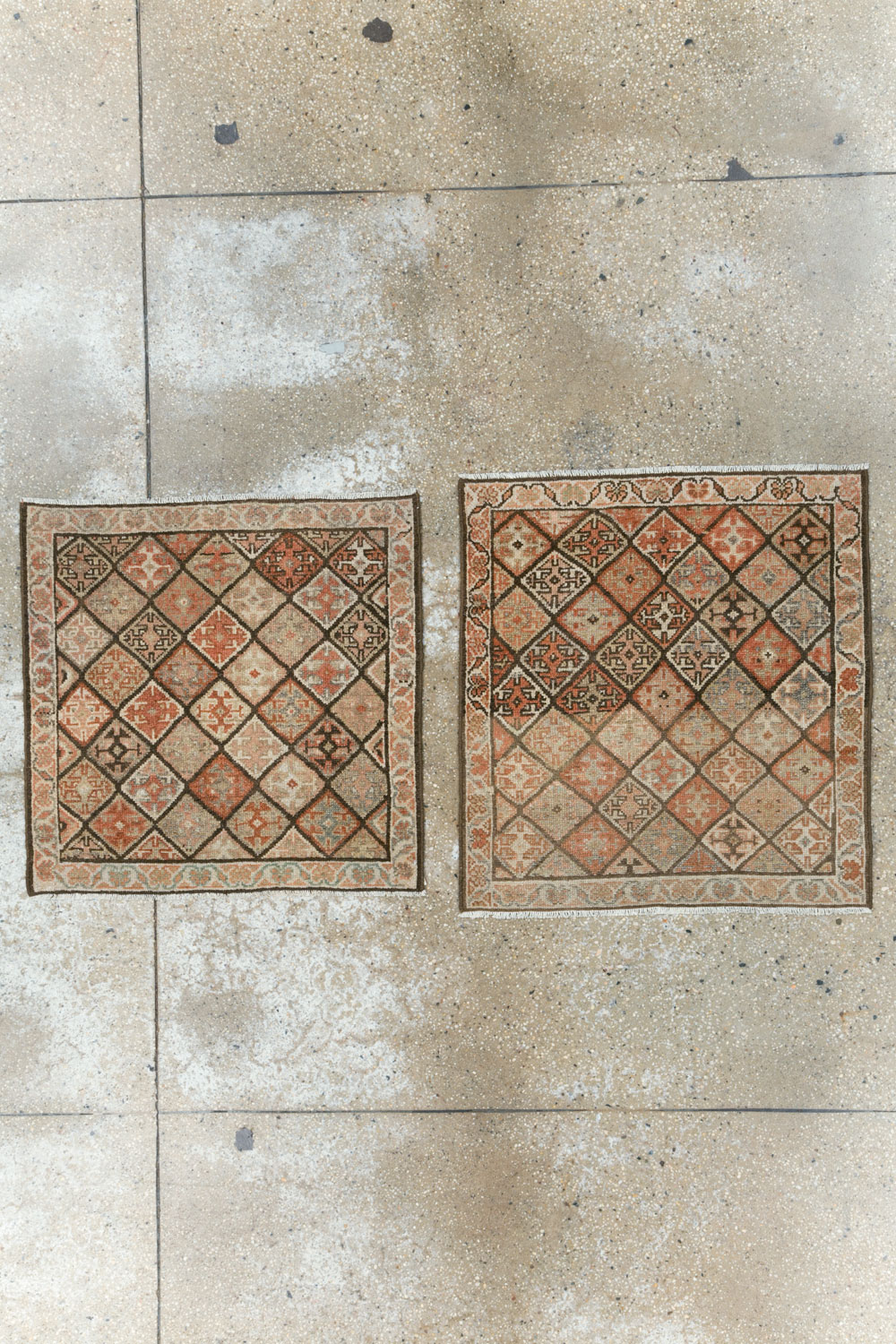 Antique Persian Kurdish Square Rug (Pair: 1 of 2), No.22534 - Galerie Shabab