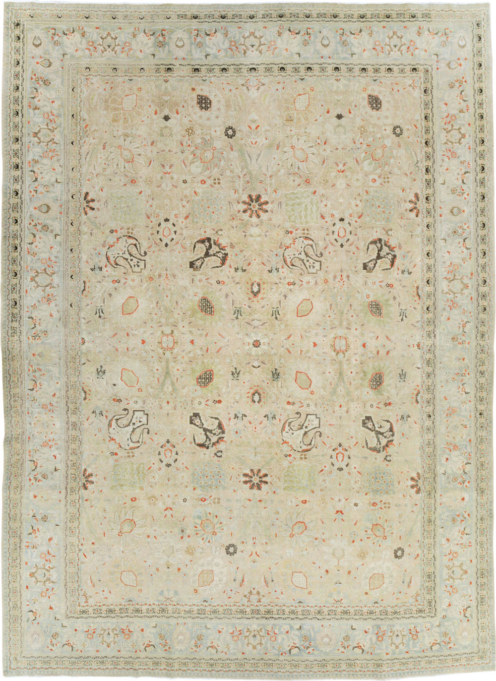 Antique Persian Tabriz Room Size Carpet, No.22549 - Galerie Shabab