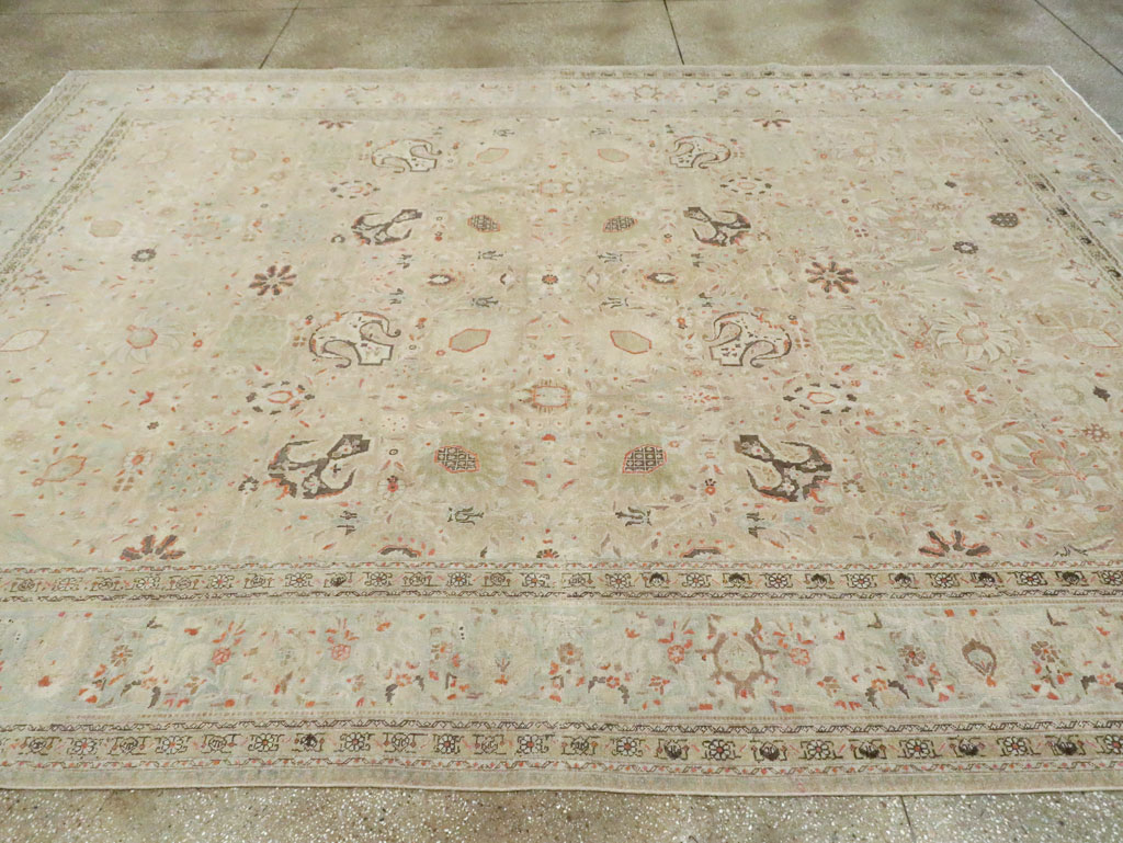 Antique Persian Tabriz Room Size Carpet, No.22549 - Galerie Shabab