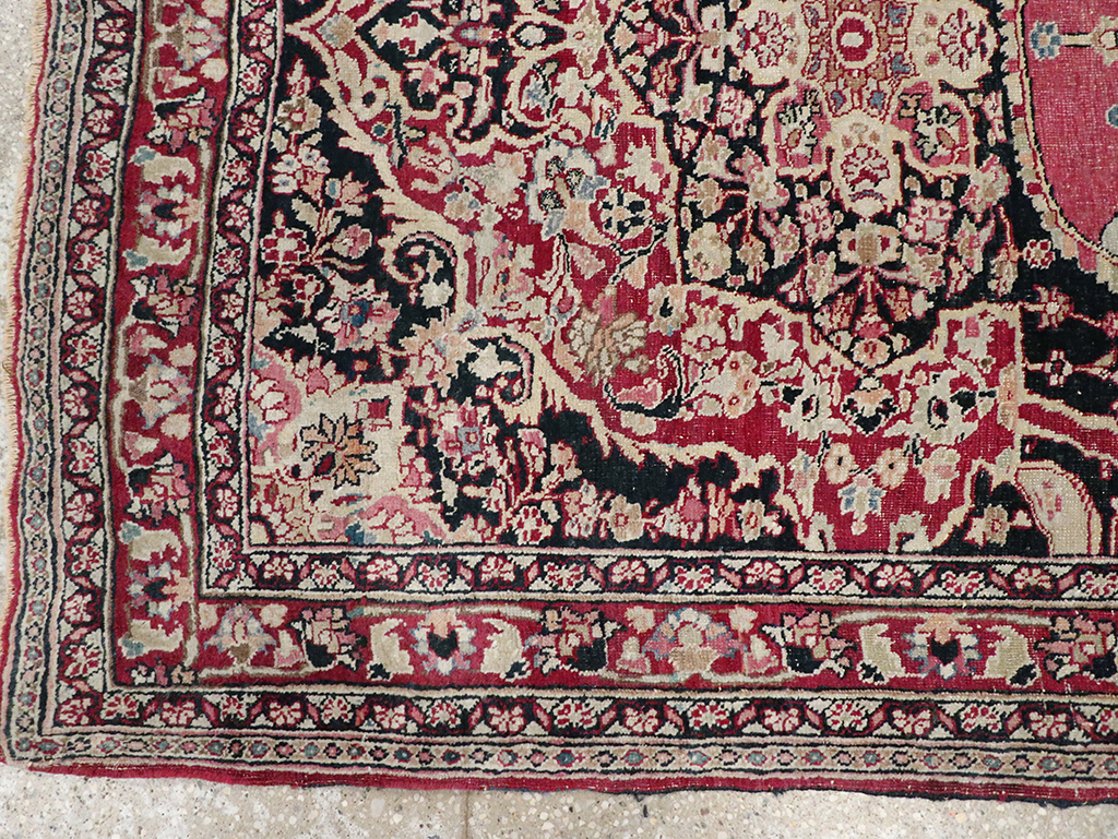 Vintage Persian Mashad Rug, No.22550 - Galerie Shabab