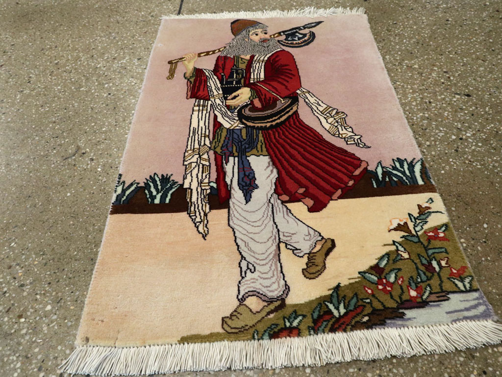 Vintage Persian Tabriz Pictorial Rug, No.22579 - Galerie Shabab