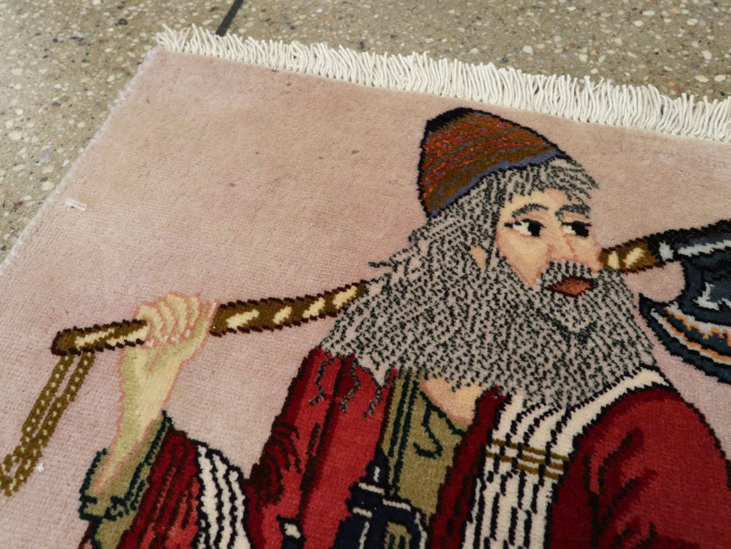 Vintage Persian Tabriz Pictorial Rug, No.22579 - Galerie Shabab