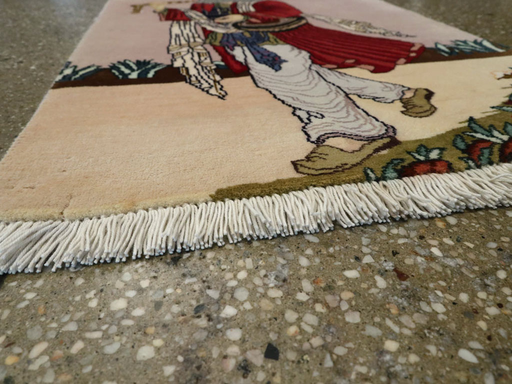 Vintage Persian Tabriz Pictorial Rug, No.22579 - Galerie Shabab