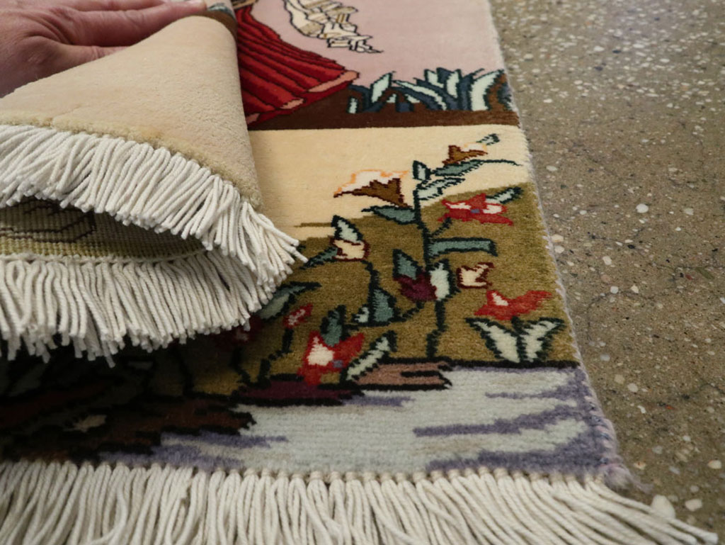 Vintage Persian Tabriz Pictorial Rug, No.22579 - Galerie Shabab