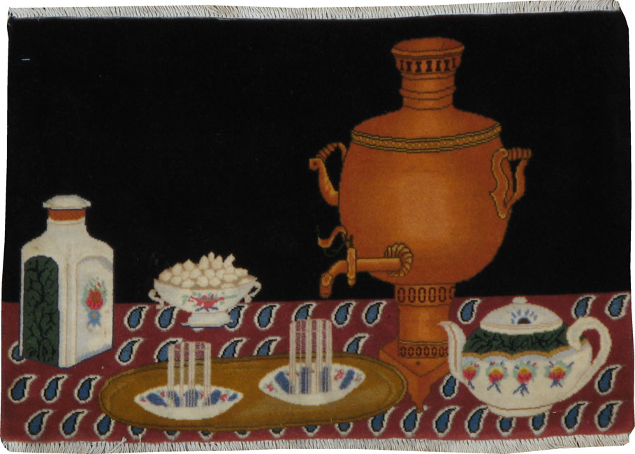 Vintage Persian Tabriz Pictorial Rug, No.22580 - Galerie Shabab