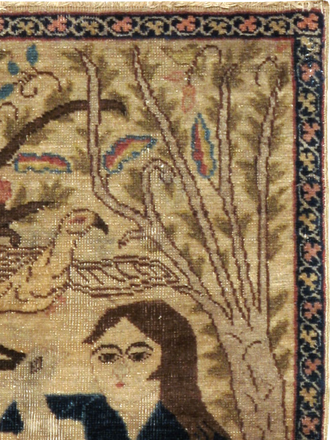 Vintage Persian Tabriz Pictorial Rug (Pair: 1 of 2), No.22595 - Galerie Shabab