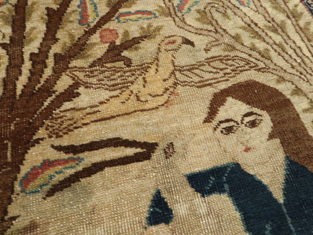 Vintage Persian Tabriz Pictorial Rug (Pair: 1 of 2), No.22595 - Galerie Shabab