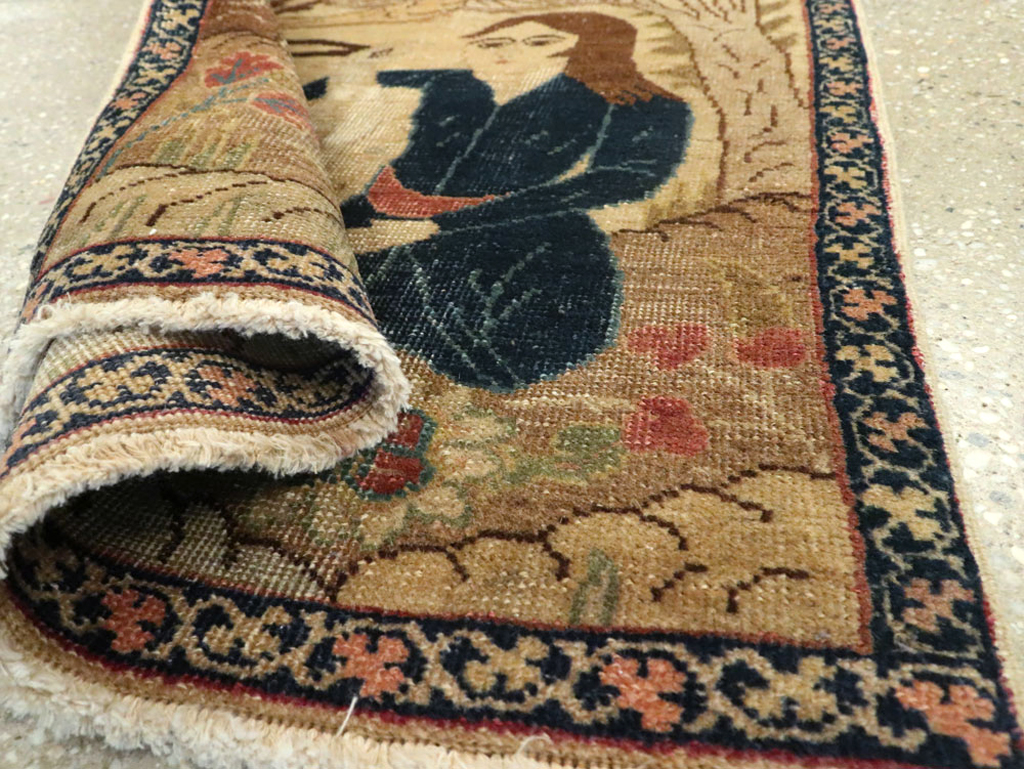 Vintage Persian Tabriz Pictorial Rug (Pair: 1 of 2), No.22595 - Galerie Shabab