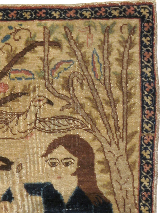 Vintage Persian Tabriz Pictorial Rug (Pair: 2 of 2), No.22596 - Galerie Shabab