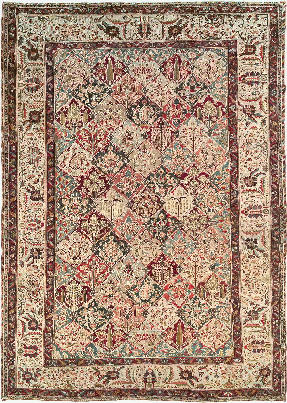 Antique Persian Bakhtiari Large Carpet, No.22602 - Galerie Shabab