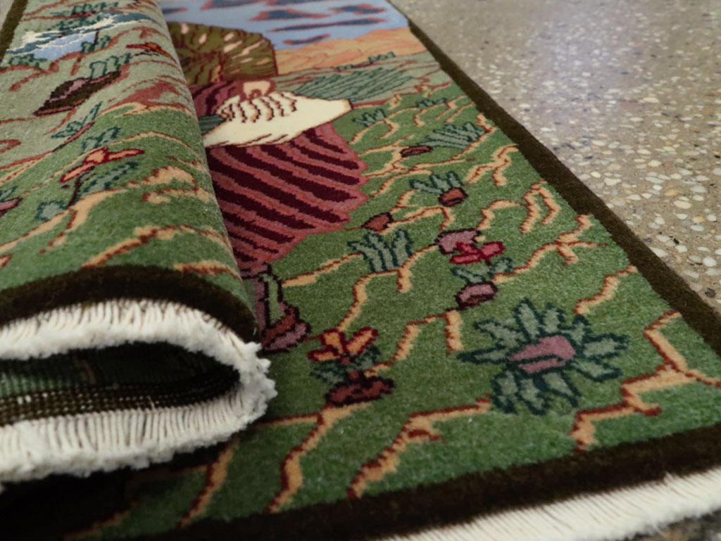 Vintage Persian Tabriz Pictorial Rug, No.22606 - Galerie Shabab