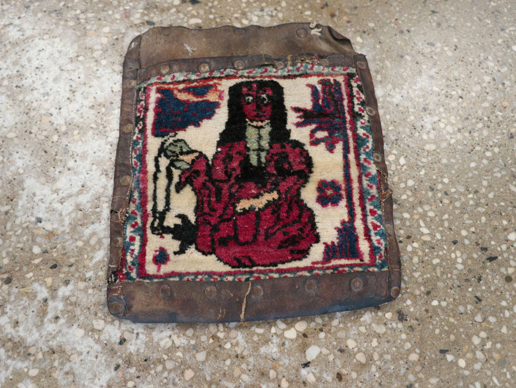Antique Persian Mashad Pictorial Bag, No.22612 - Galerie Shabab