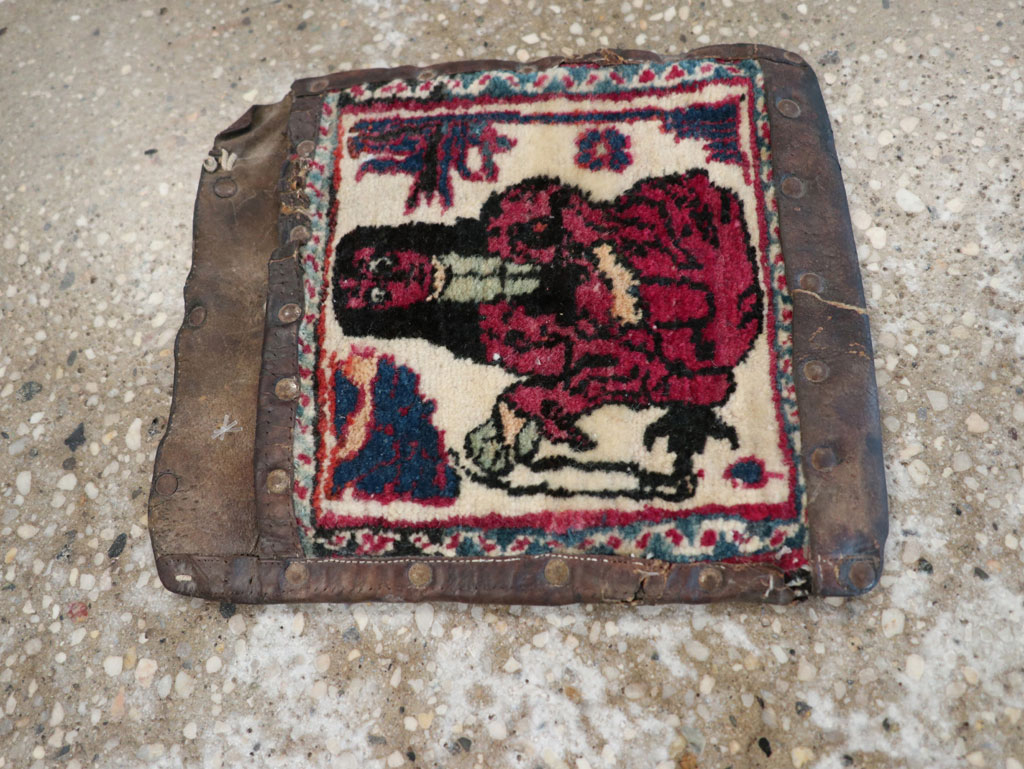 Antique Persian Mashad Pictorial Bag, No.22612 - Galerie Shabab