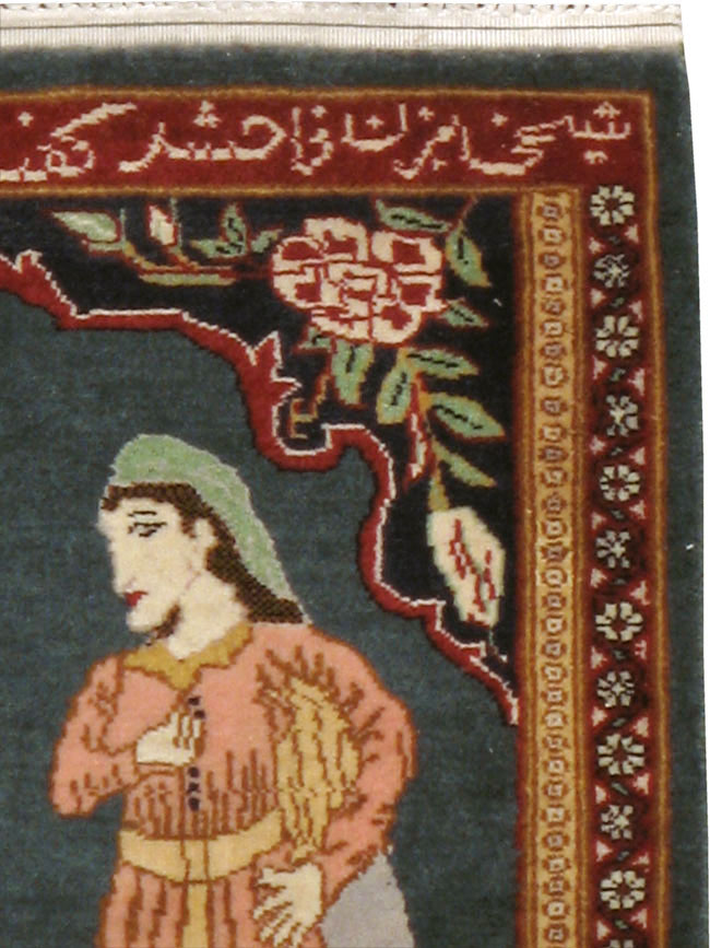 Vintage Persian Tabriz Pictorial Rug, No.22634 - Galerie Shabab