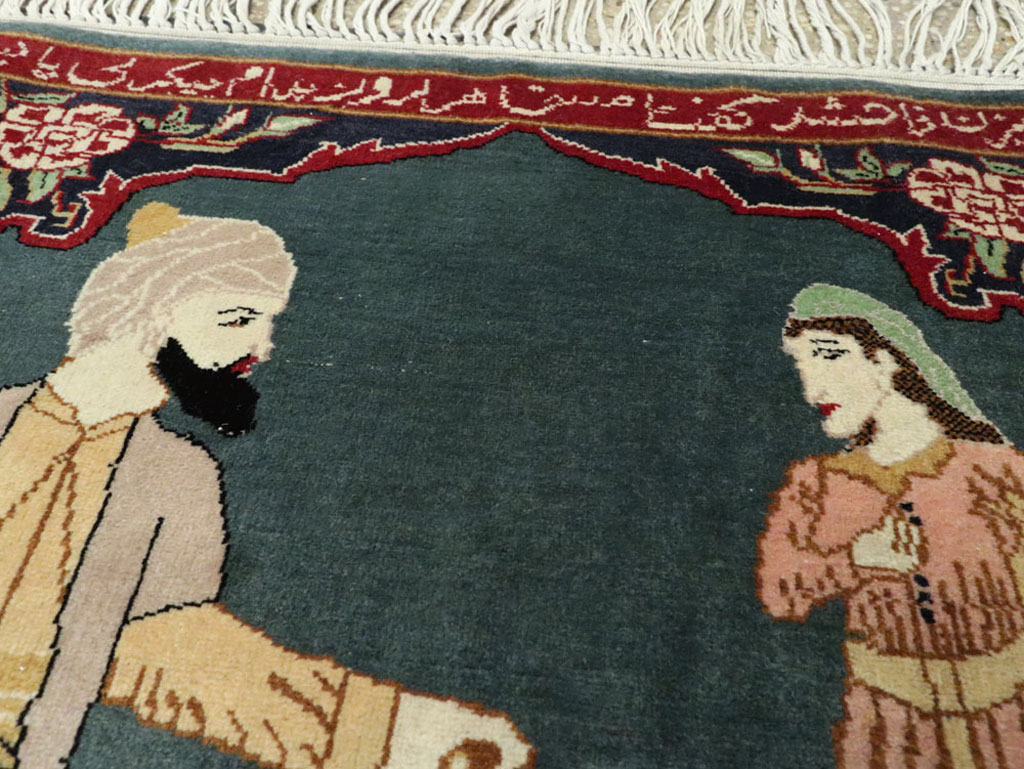 Vintage Persian Tabriz Pictorial Rug, No.22634 - Galerie Shabab