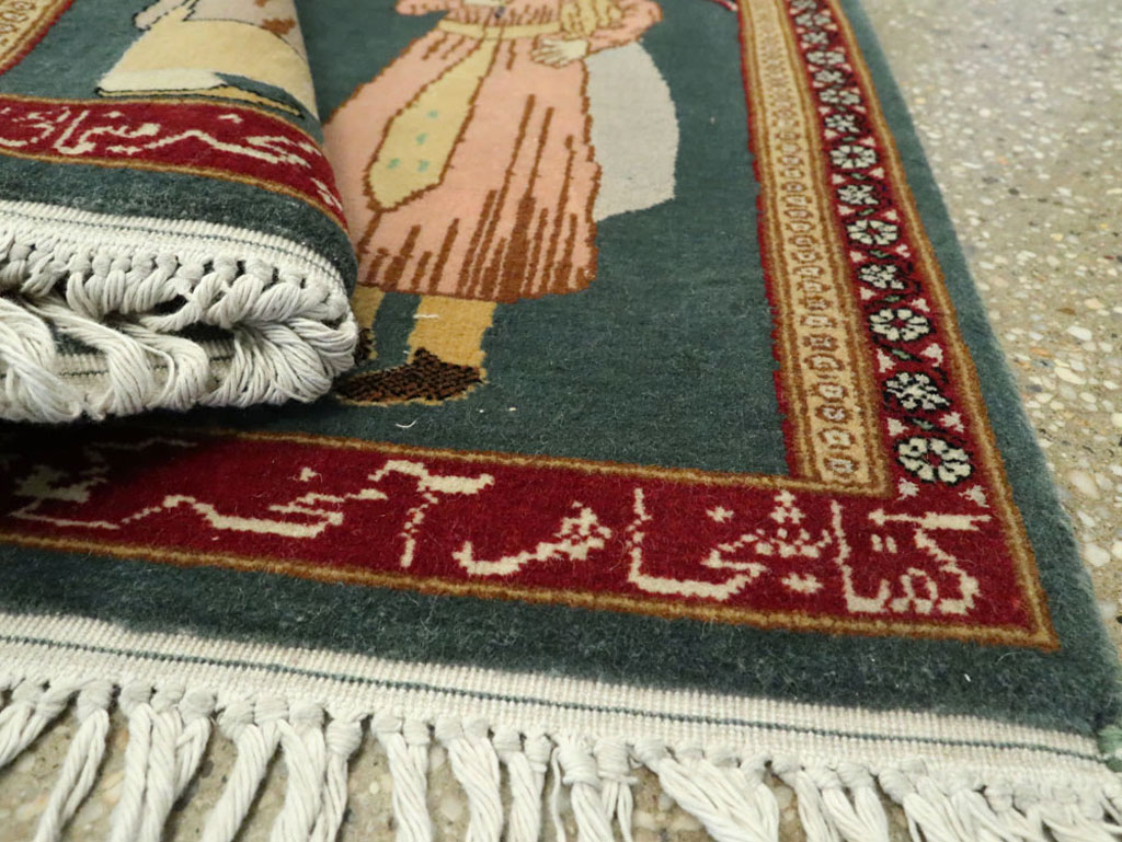 Vintage Persian Tabriz Pictorial Rug, No.22634 - Galerie Shabab