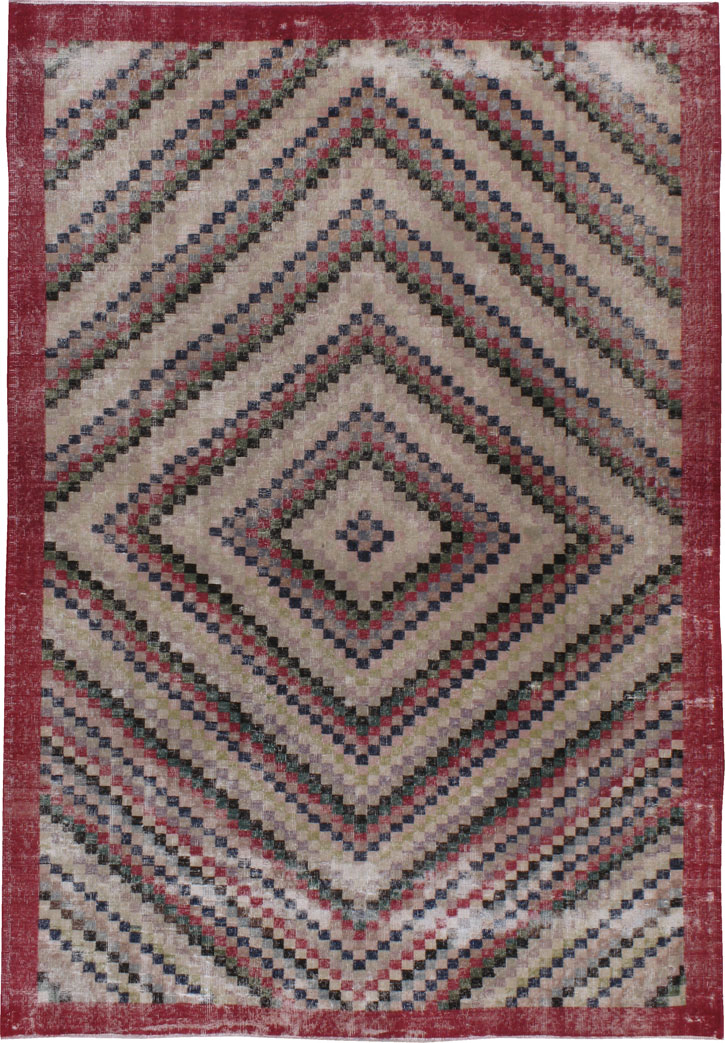 Vintage Turkish Anatolian Distressed Rug, No.22650 - Galerie Shabab