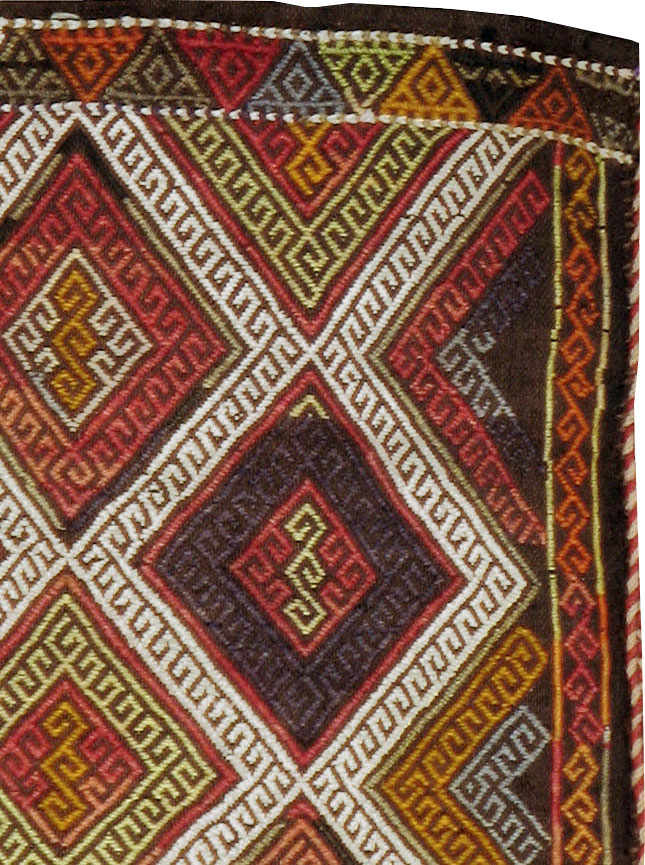 Antique Turkish Flatweave Kilim Pillowcase (Pair: 1 of 2), No.22663 - Galerie Shabab