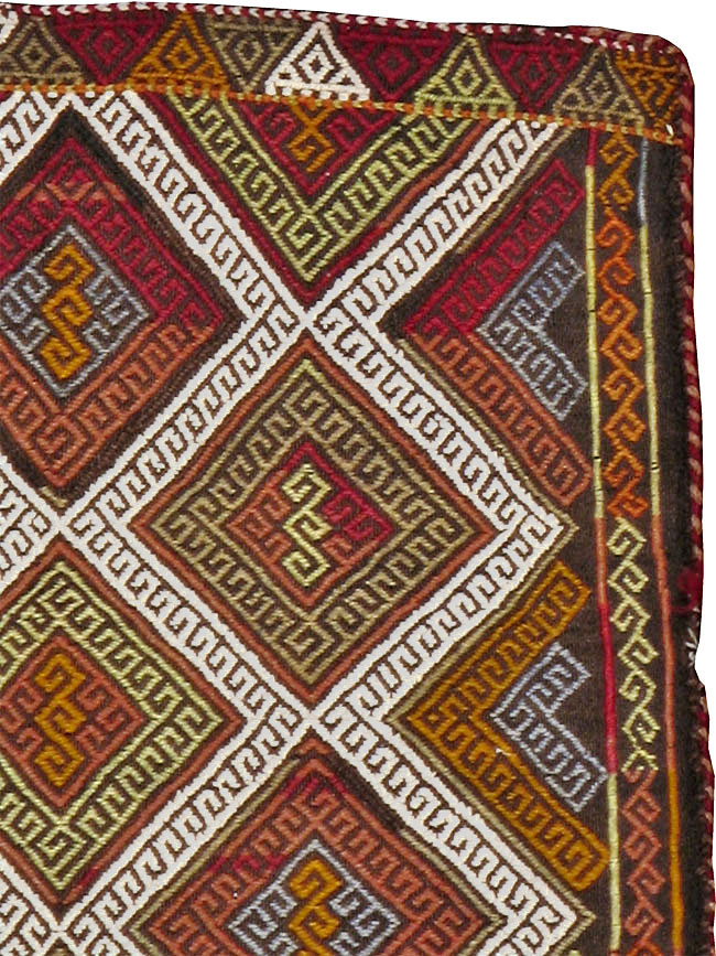 Antique Turkish Flatweave Kilim Pillowcase (Pair: 2 of 2), No.22664 - Galerie Shabab