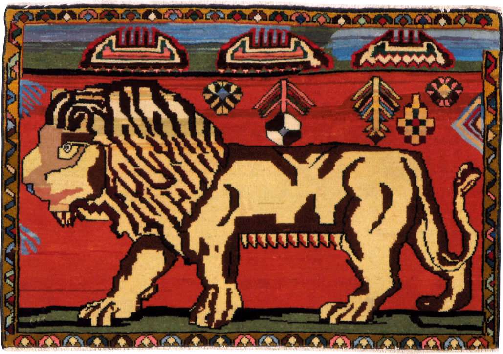 Vintage Persian Tabriz Pictorial Rug, No.22673 - Galerie Shabab