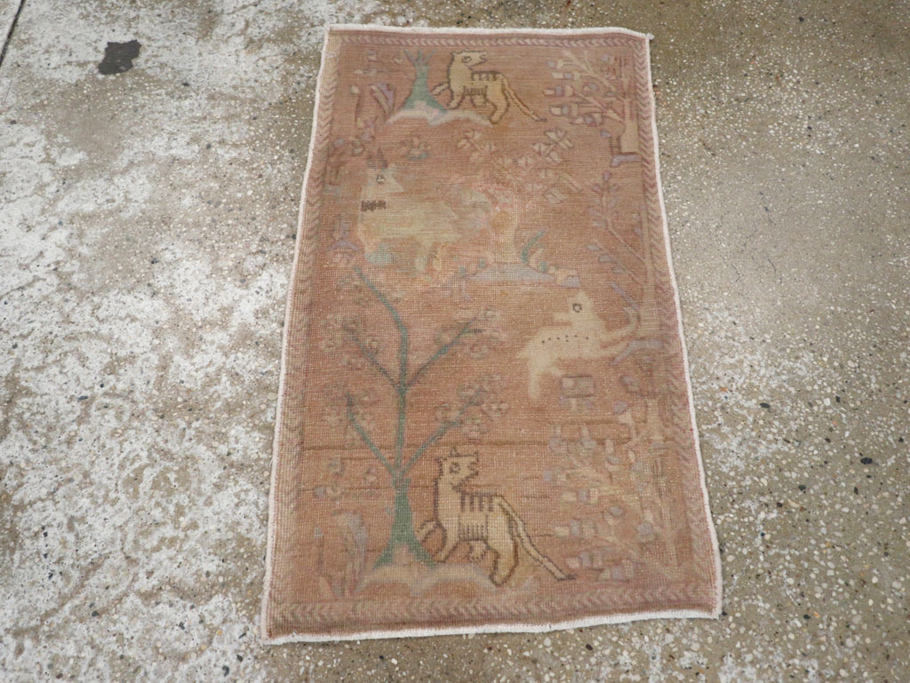 Vintage Persian Tabriz Pictorial Rug, No.22675 - Galerie Shabab