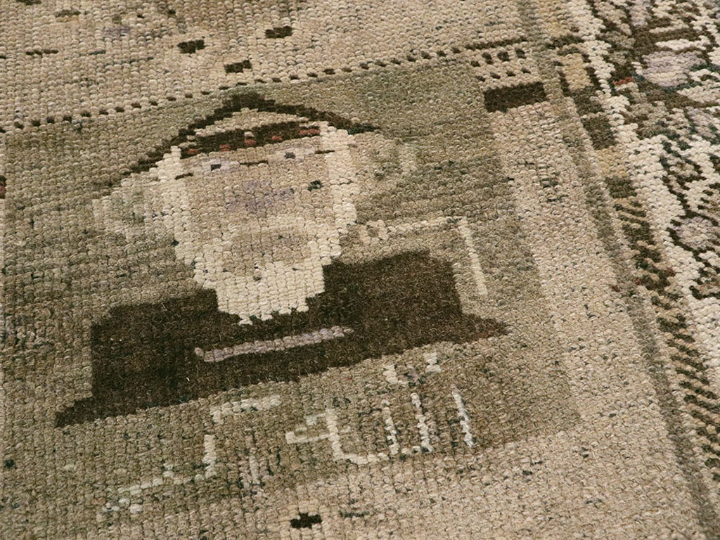 Vintage Persian Malayer Pictorial Rug, No.22676 - Galerie Shabab